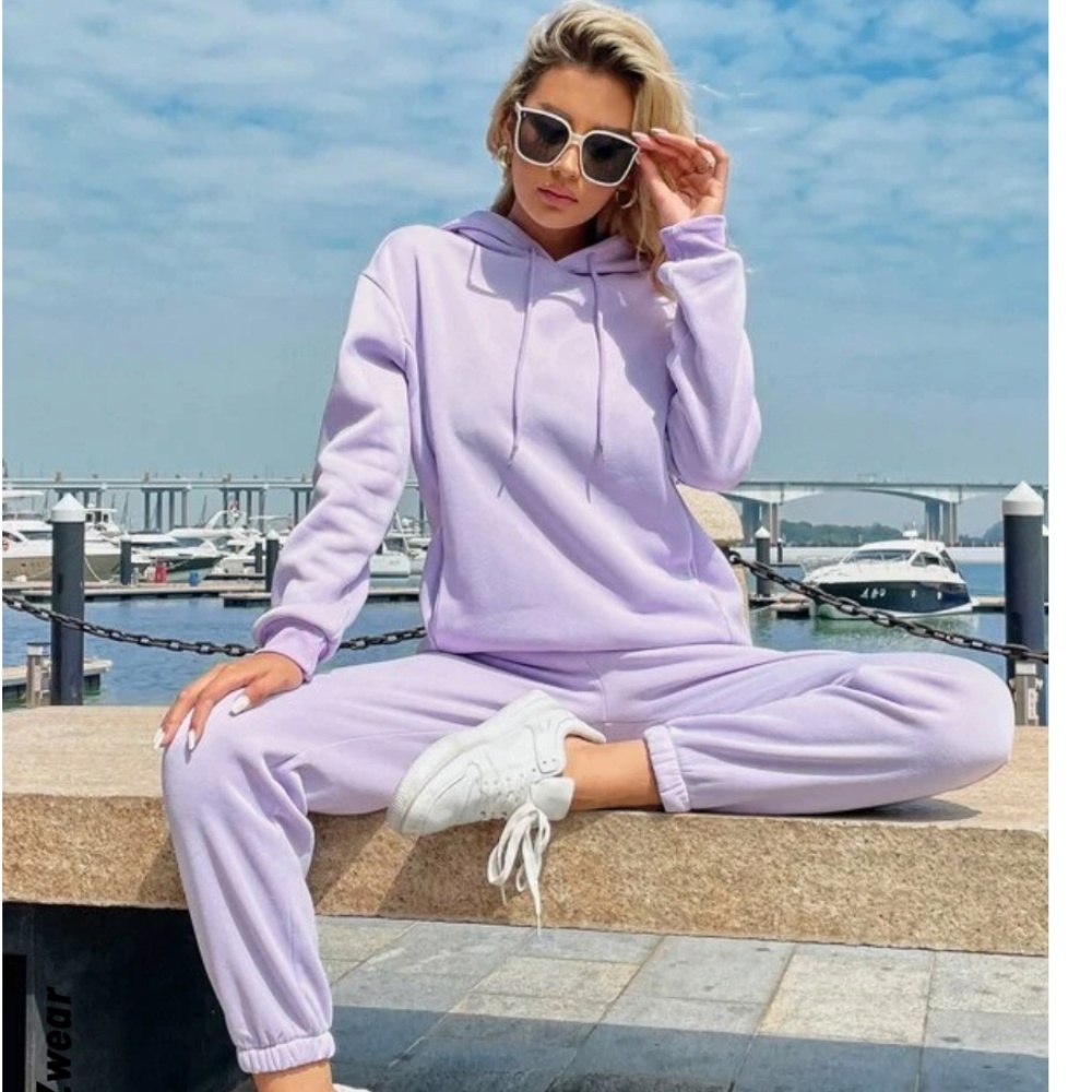 SHEIN purple sweat-set